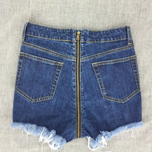 Load image into Gallery viewer, Women Summer Sexy Zipper In Back High Waist Denim Shorts Casual Tassel Wide Leg Short Jeans Mini Shredded Old Women's Shorts