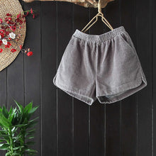 Load image into Gallery viewer, Loose Elastic High Waist Shorts Women Casual Autumn Winter Corduroy Shorts Pocket Short Mujer Trousers Women Black Shorts C5170
