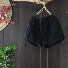 Load image into Gallery viewer, Loose Elastic High Waist Shorts Women Casual Autumn Winter Corduroy Shorts Pocket Short Mujer Trousers Women Black Shorts C5170
