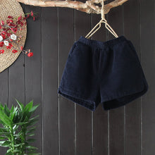 Load image into Gallery viewer, Loose Elastic High Waist Shorts Women Casual Autumn Winter Corduroy Shorts Pocket Short Mujer Trousers Women Black Shorts C5170
