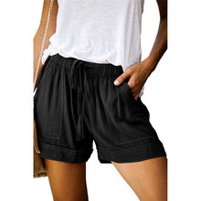 Load image into Gallery viewer, Summer Women Solid high Wasit Casual Shorts Fashion Lady Street Shopping Straight Pockets Short Trousers Bottoms
