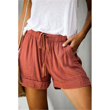 Load image into Gallery viewer, Summer Women Solid high Wasit Casual Shorts Fashion Lady Street Shopping Straight Pockets Short Trousers Bottoms
