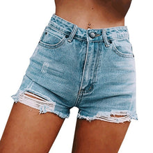 Load image into Gallery viewer, Women Ripped Frayed Hole Denim Shorts Summer High Waist Zipper Casual Loose Streetwear Sexy Ladies Jeans Hot Shorts 2020 Female

