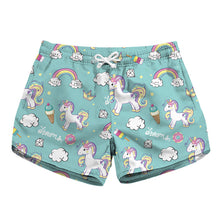 Load image into Gallery viewer, New Women&#39;s High Waist Shorts Summer Beach Style Casual Shorts Fruit Ice Cream Santa Claus Unicorn Shorts 3D Print Sweatpant
